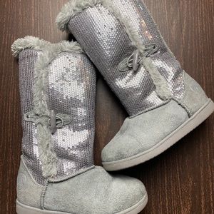 Girls Airwalk Silver Sequence Boot